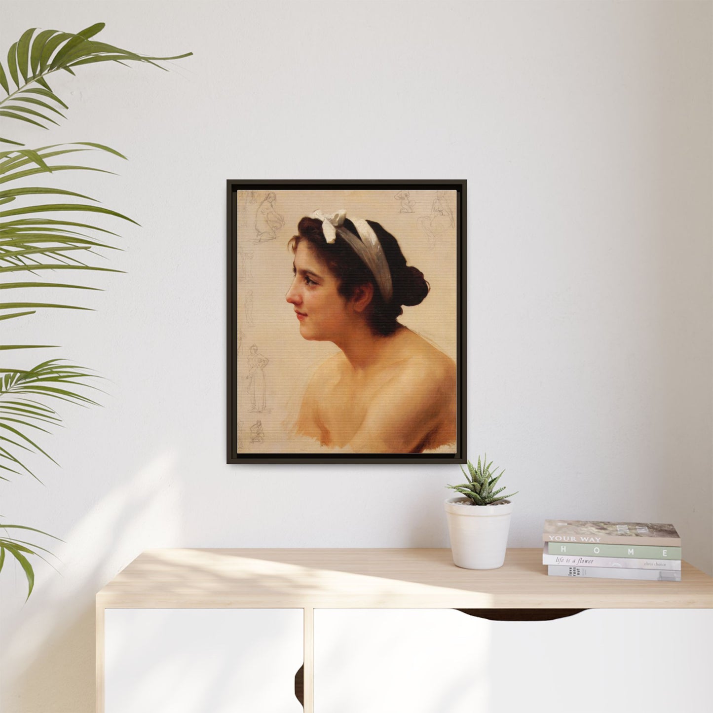Study Of A Woman For Offering To Love by William Adolphe Bouguereau Framed Matte Canvas Print