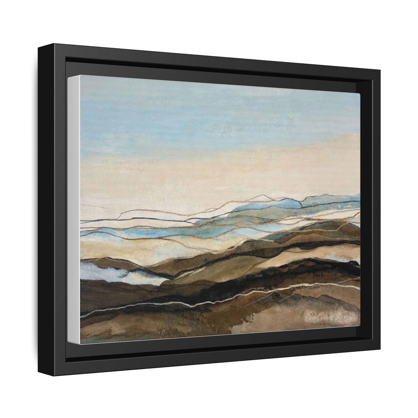Framed Matte Canvas Print — Abstract Coastal Landscape Wall Art
