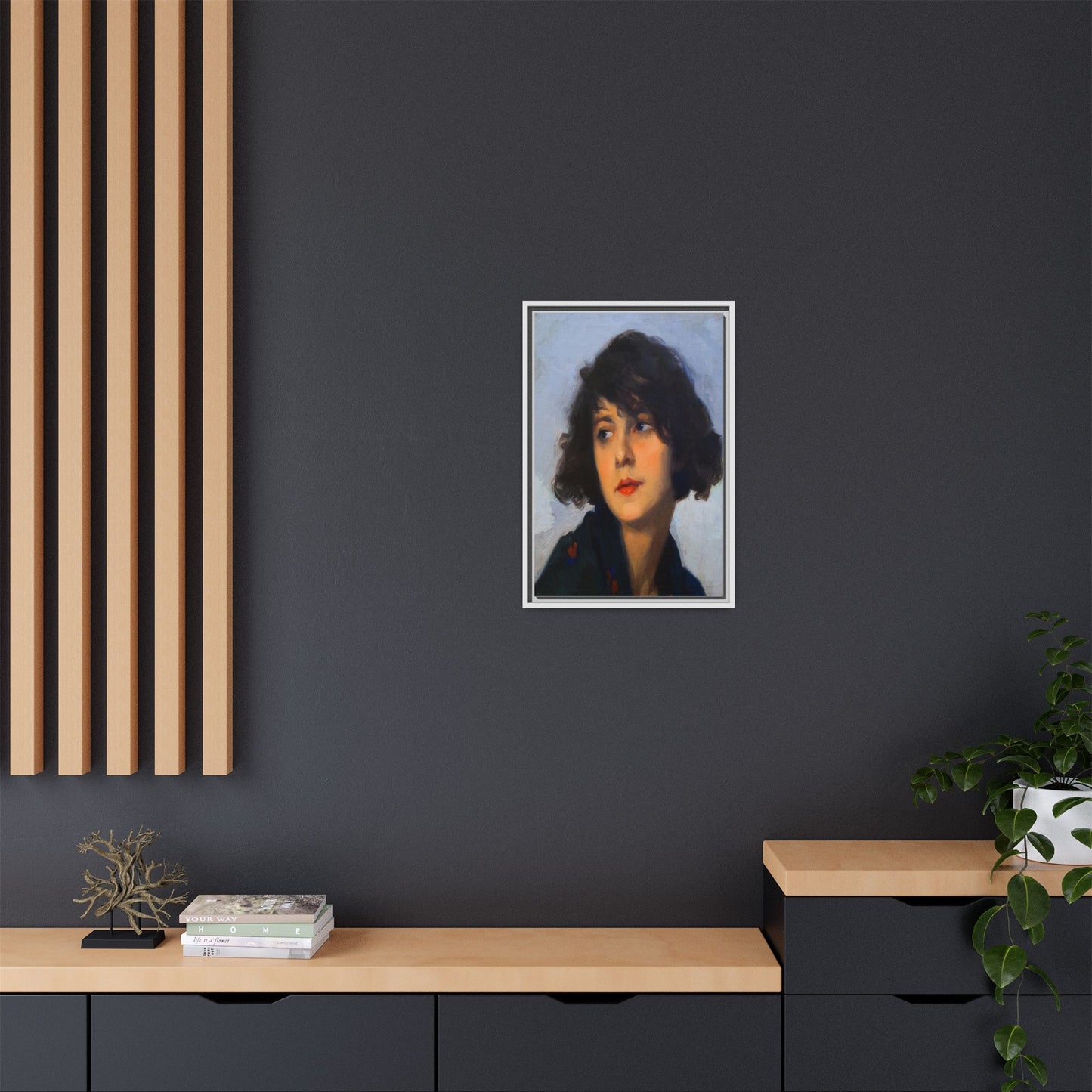 Mulher do chale verde (cropped) by Cyprien Eugene Boulet Framed Matte Canvas Print