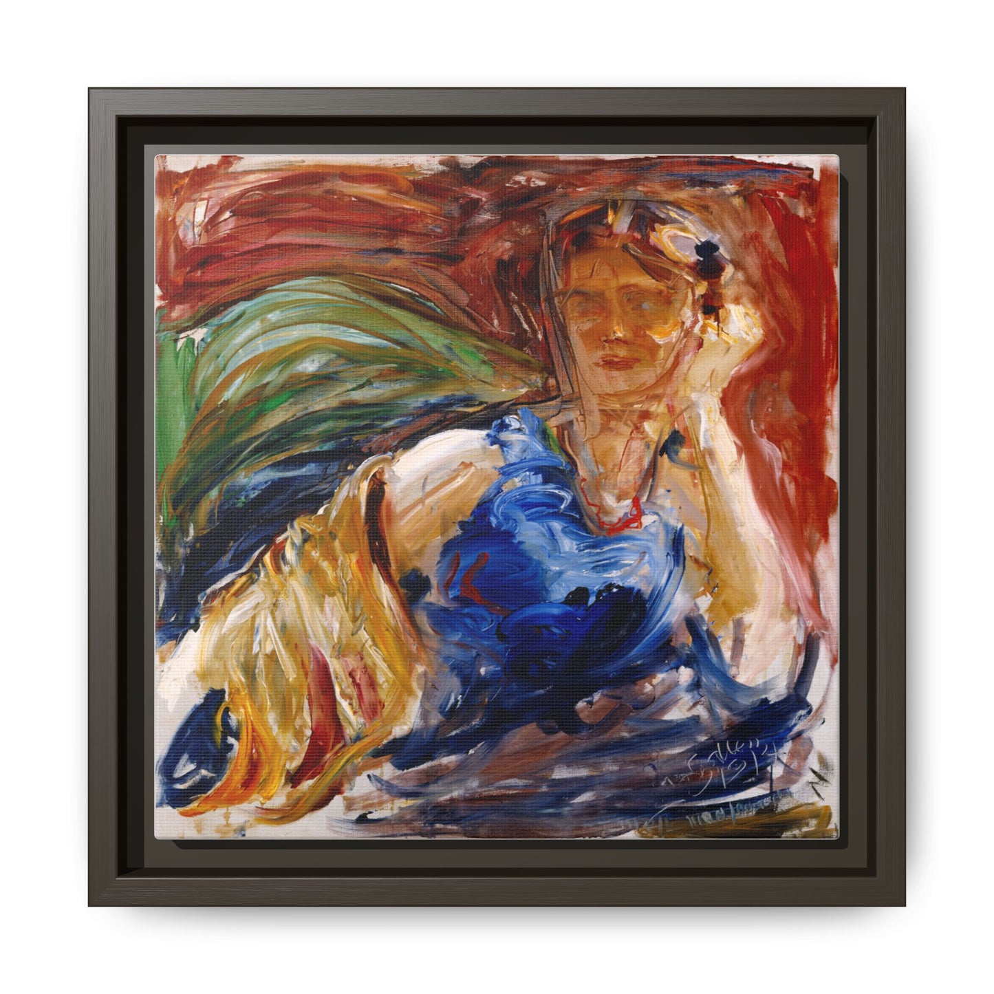 Portrait of hyllis Sjostrom by Akseli Gallen-Kallela Canvas Matte Framed Wall Art Print