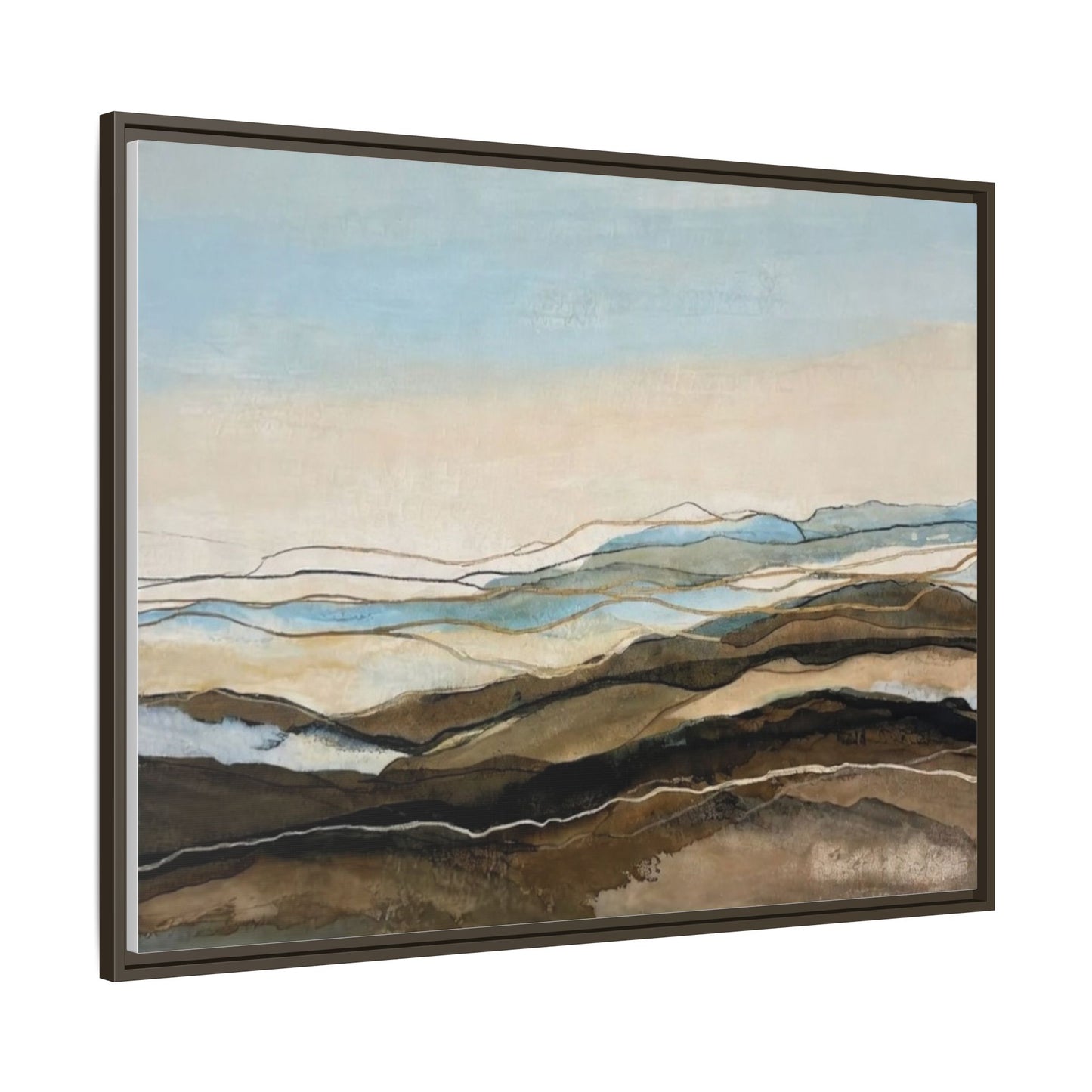 Framed Matte Canvas Print — Abstract Coastal Landscape Wall Art