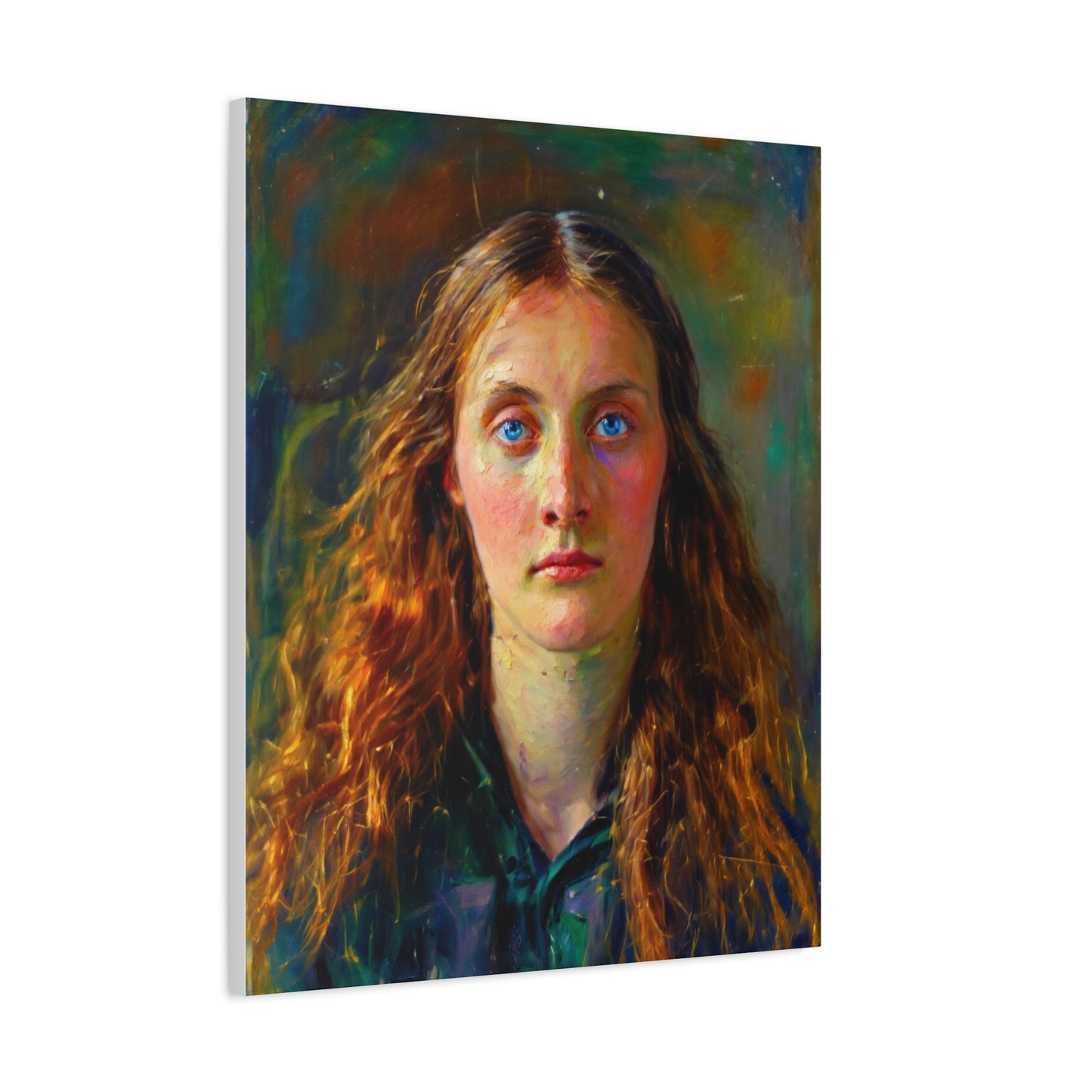 Portrait Canvas Print — Victorian Woman Oil Painting on Stretched Matte Canvas