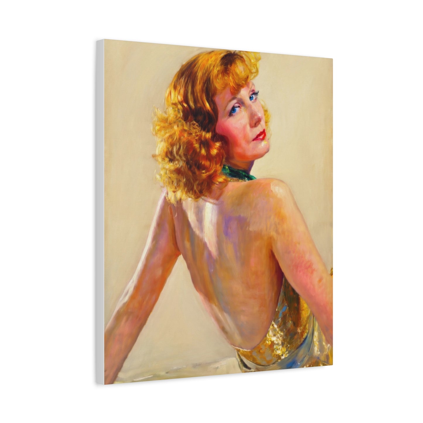 Vintage Greta Garbo Glam Portrait Canvas
