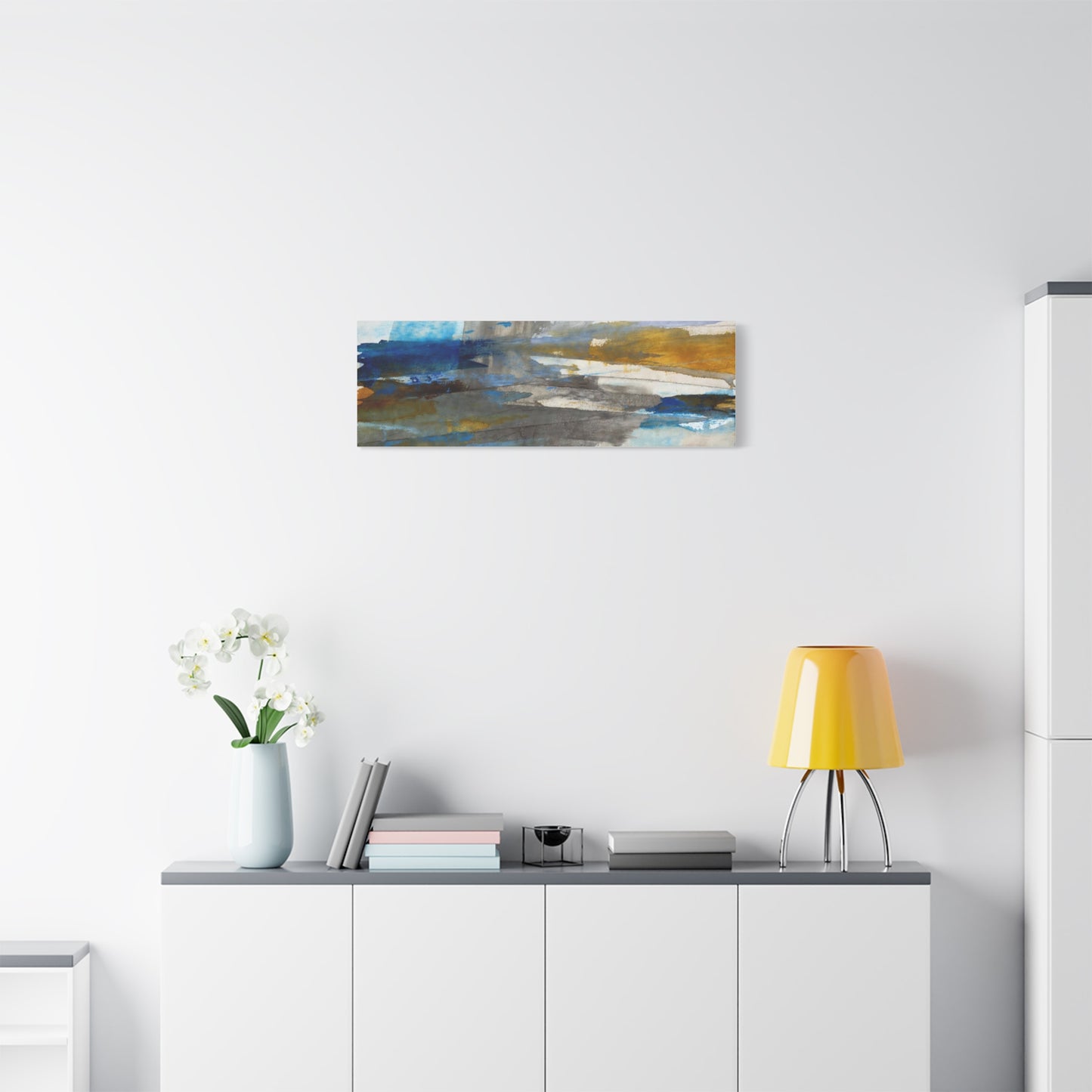 Abstract Coastal Blue Matte Canvas Print — Stretched 1.25" Wall Art