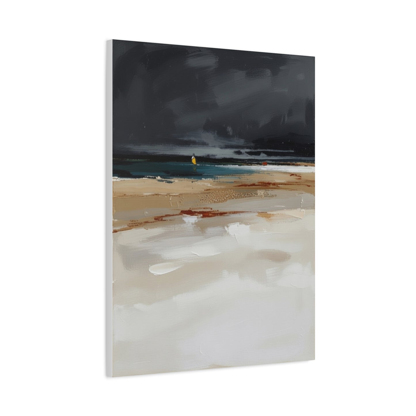 Beachscape Canvas Art — Stormy Seascape Matte Stretched Wall Art