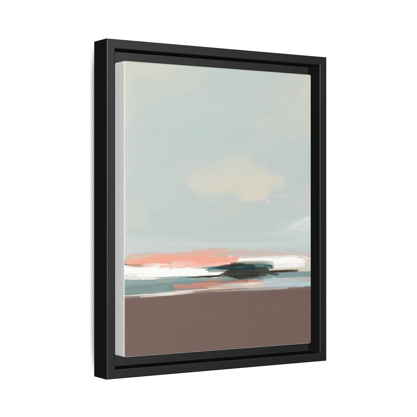 Framed Matte Canvas Print — Soft Coastal Abstract Landscape