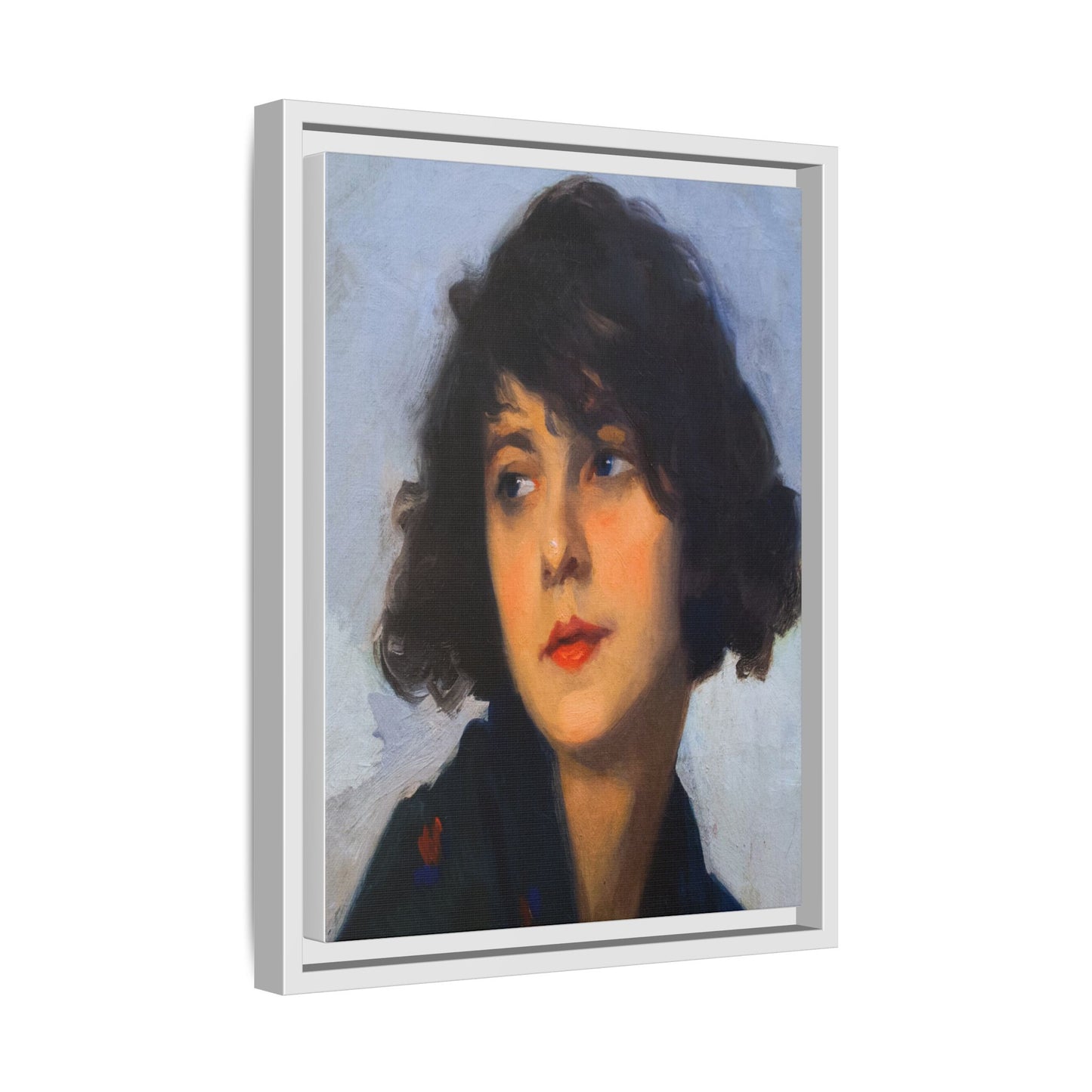 Mulher do chale verde (cropped) by Cyprien Eugene Boulet Framed Matte Canvas Print