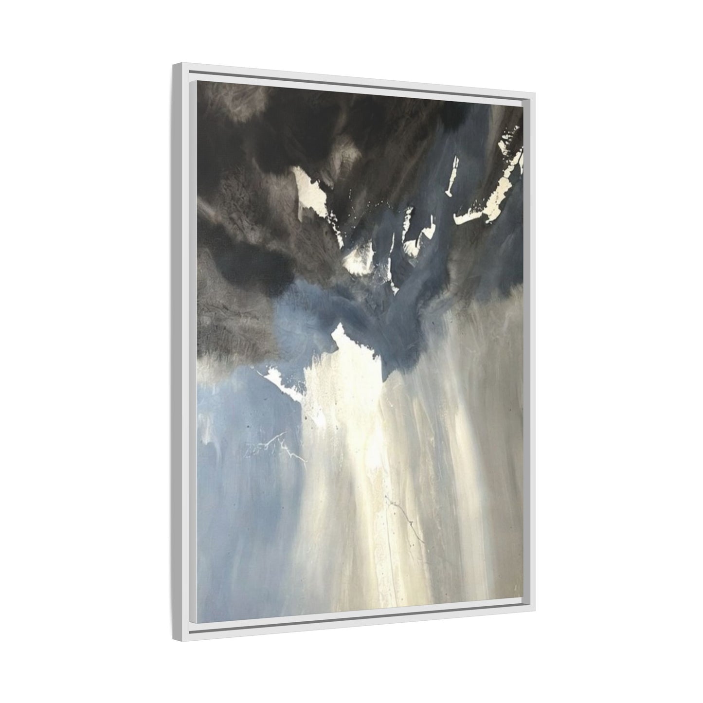 Framed Matte Canvas Art — Moody Abstract Sky Painting