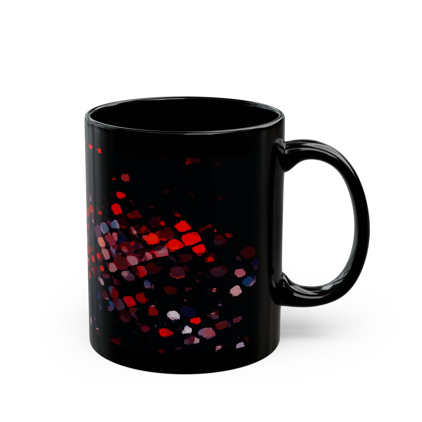 Red Mosaic Sparkle Black Coffee Mug – 11oz & 15oz