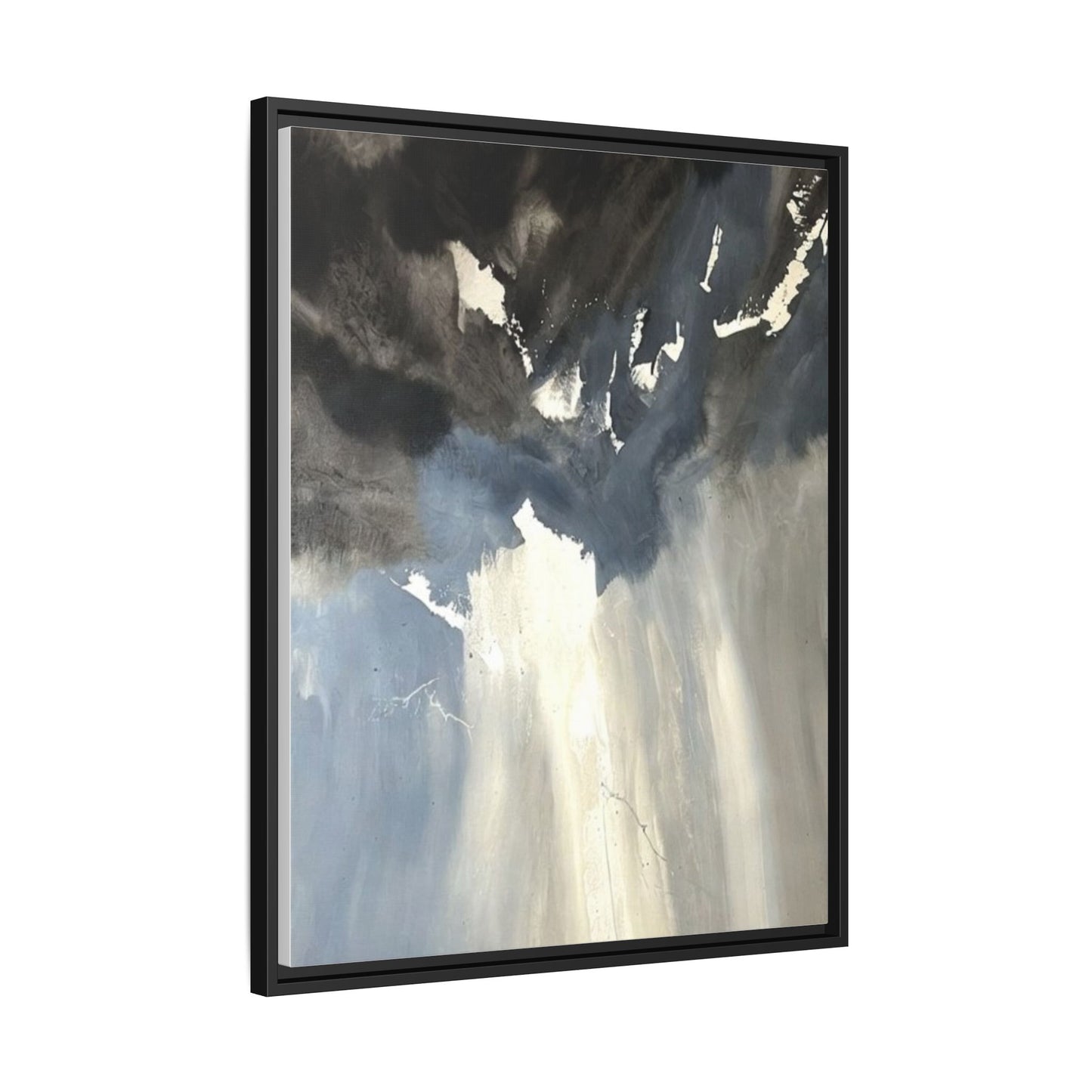 Framed Matte Canvas Art — Moody Abstract Sky Painting
