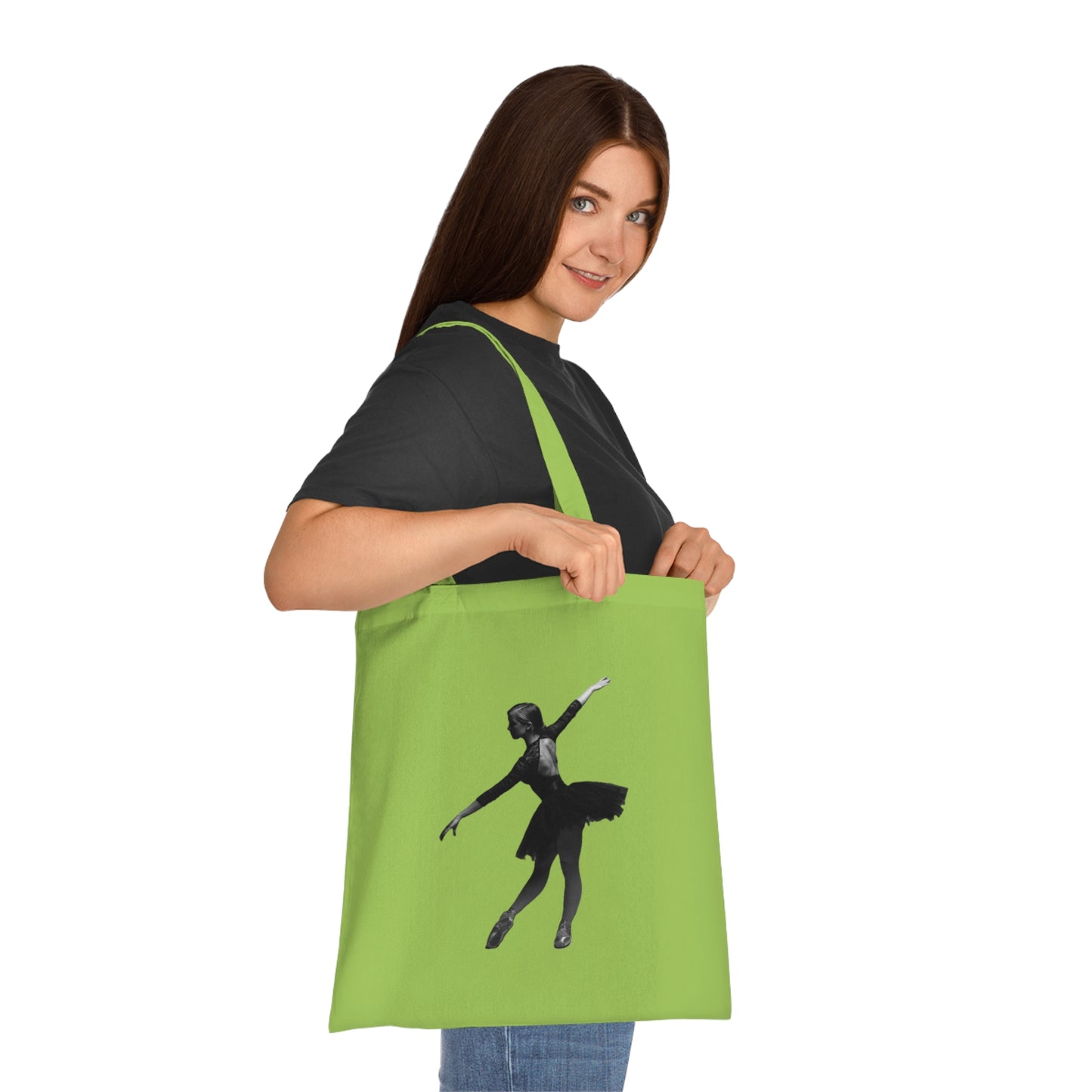 Ballet Silhouette Cotton Tote — Dancer Tote Bag for Ballet Lovers