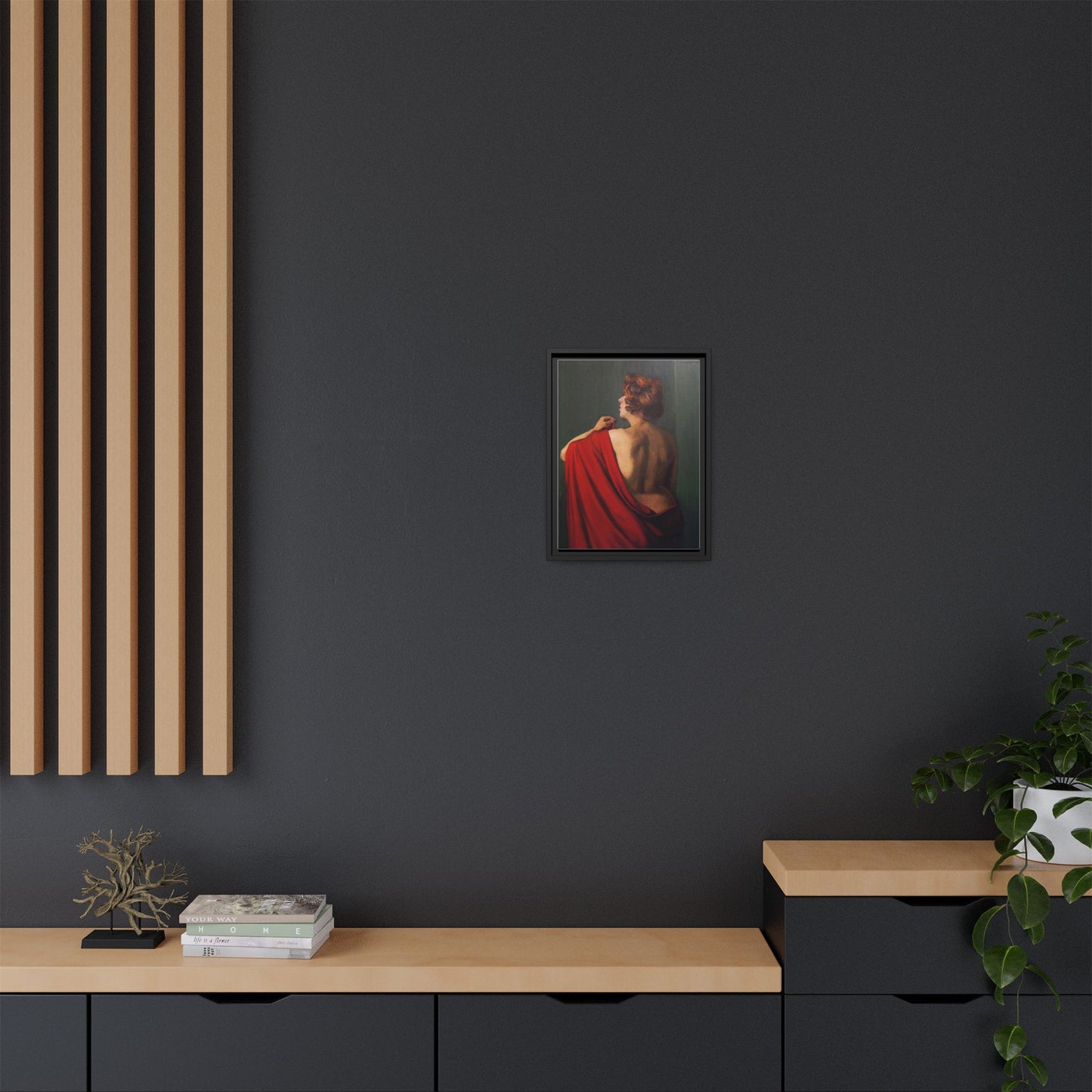 Femme au châle rouge by Félix Vallotton Framed Matte Canvas Wall Art Print