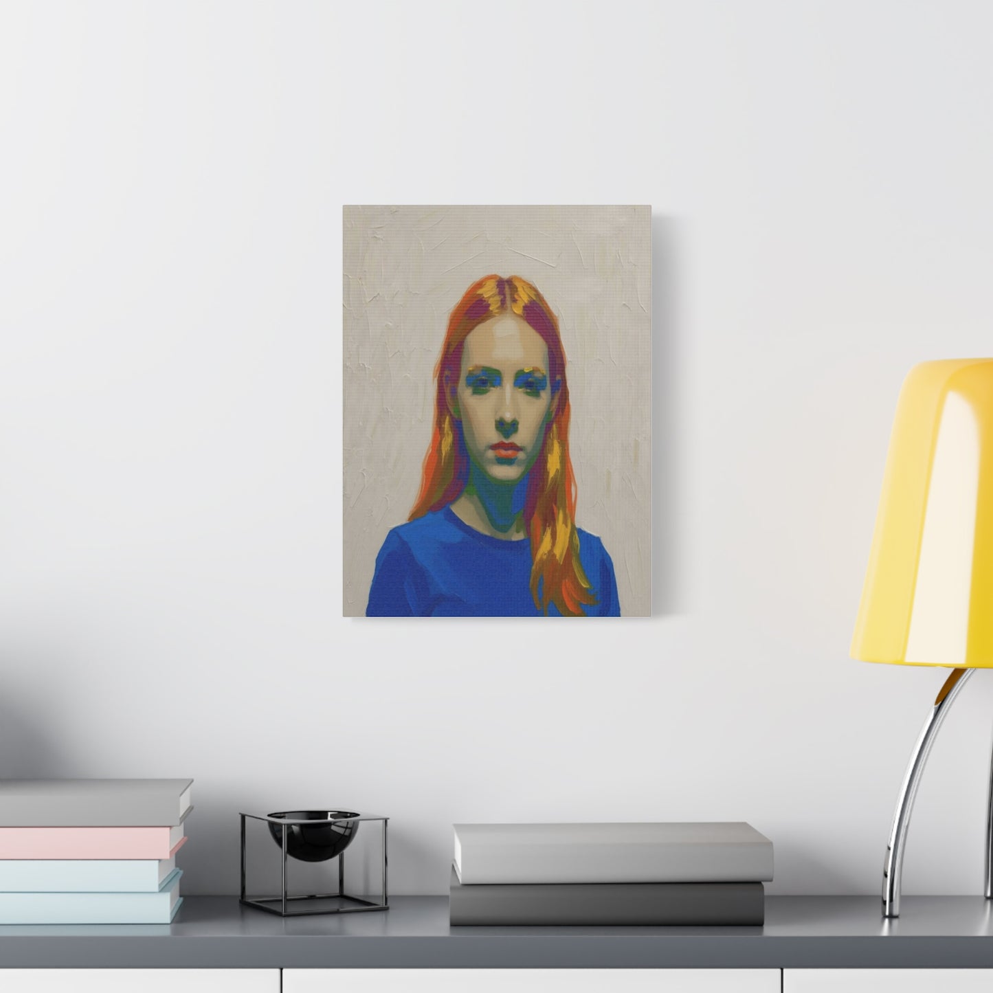 Modern Pop Portrait Canvas — Colorful Woman Matte Stretched Wall Art