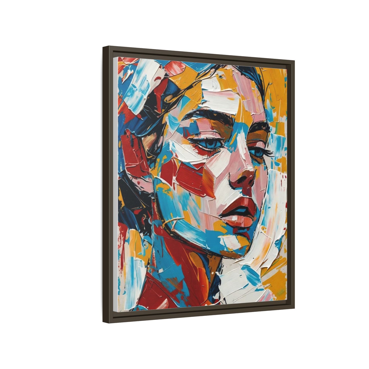 Colorful Abstract Portrait Framed Canvas Print