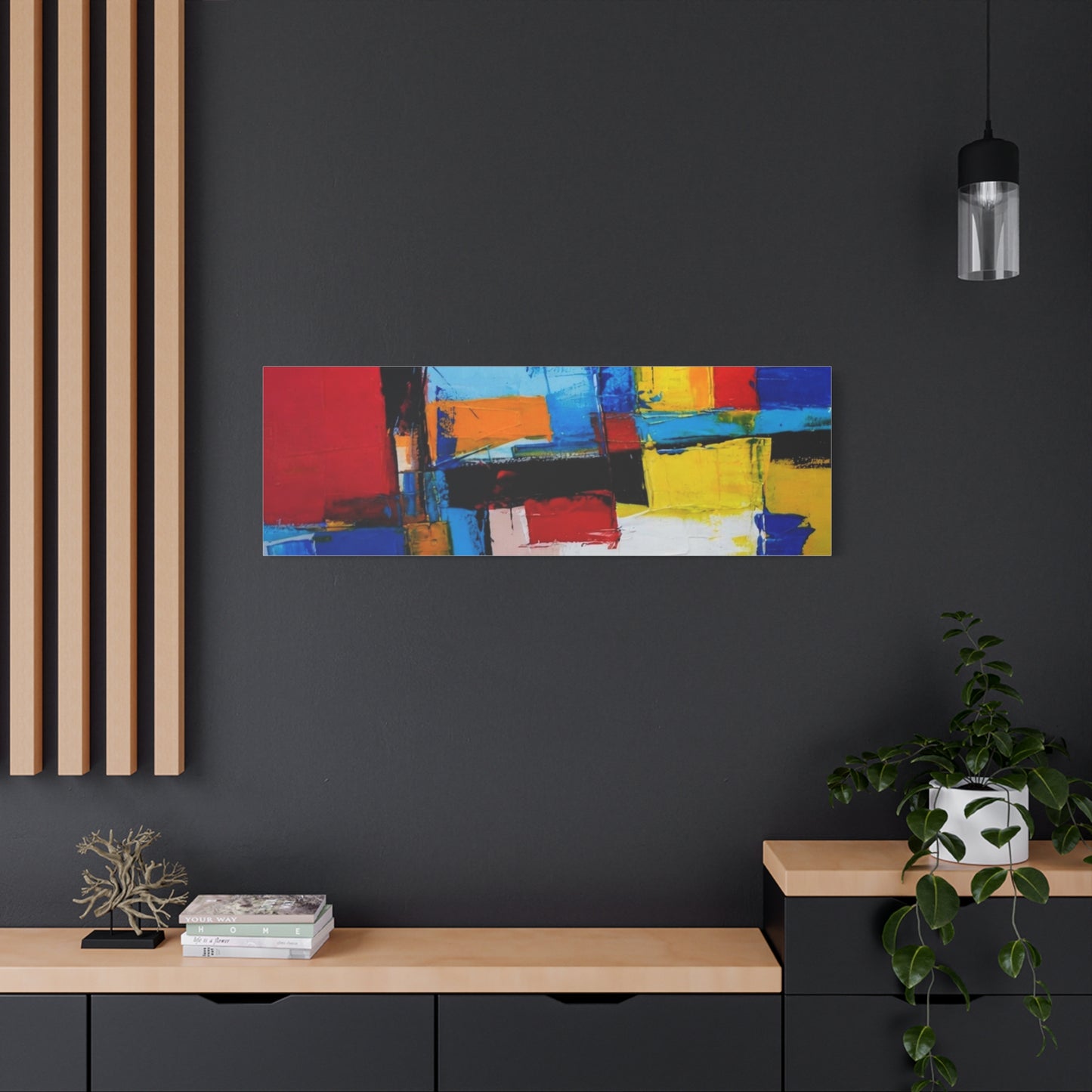 Abstract Color Block Canvas Print — Modern Geometric Wall Art