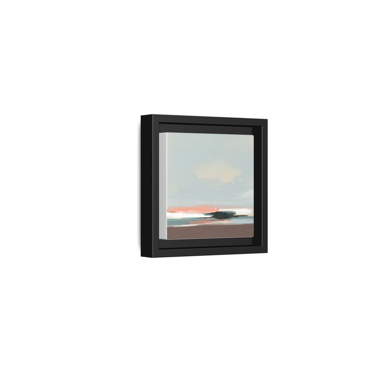 Framed Matte Canvas Print — Soft Coastal Abstract Landscape