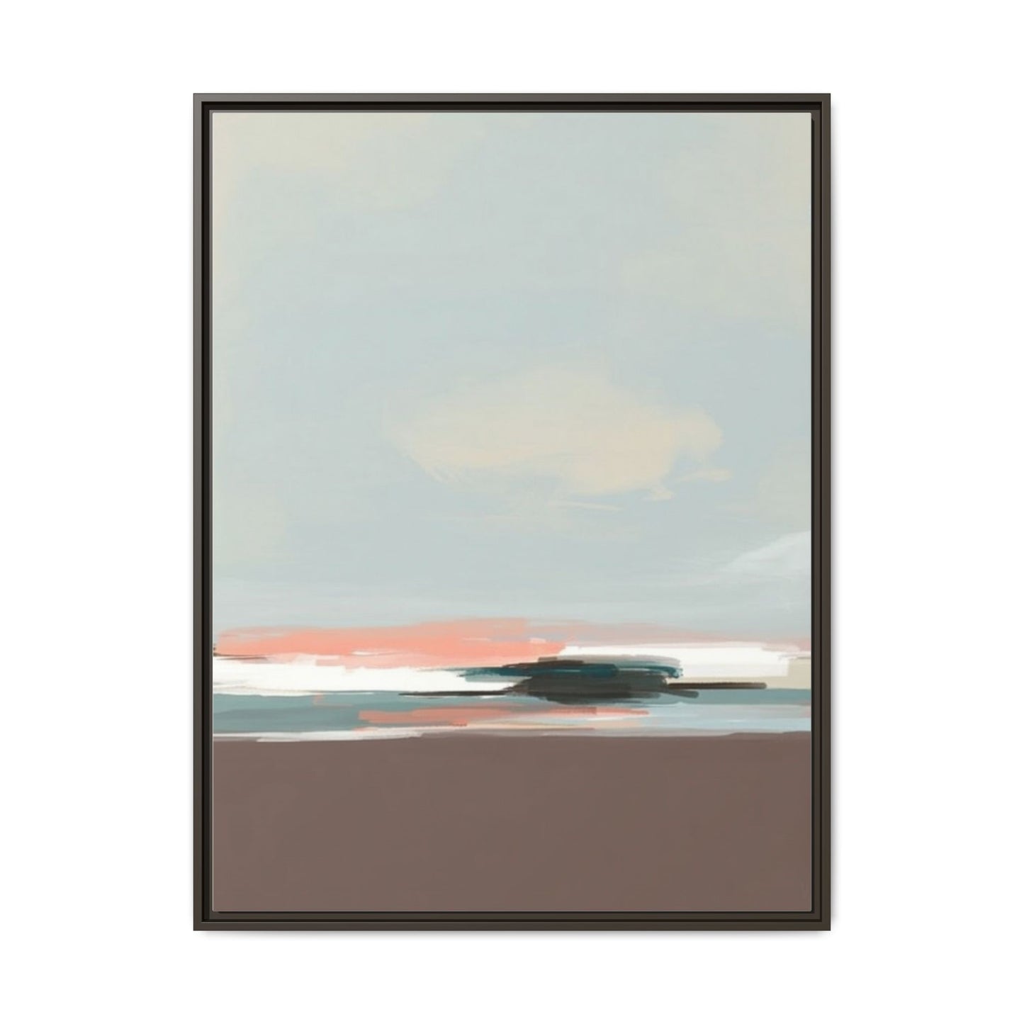 Framed Matte Canvas Print — Soft Coastal Abstract Landscape