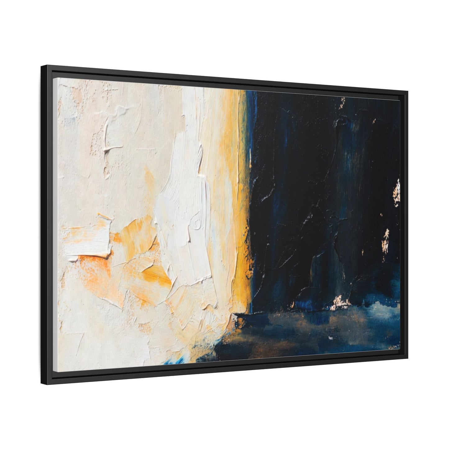 Abstract Coastal Texture Framed Canvas Art — Matte Multi-Color Wall Print