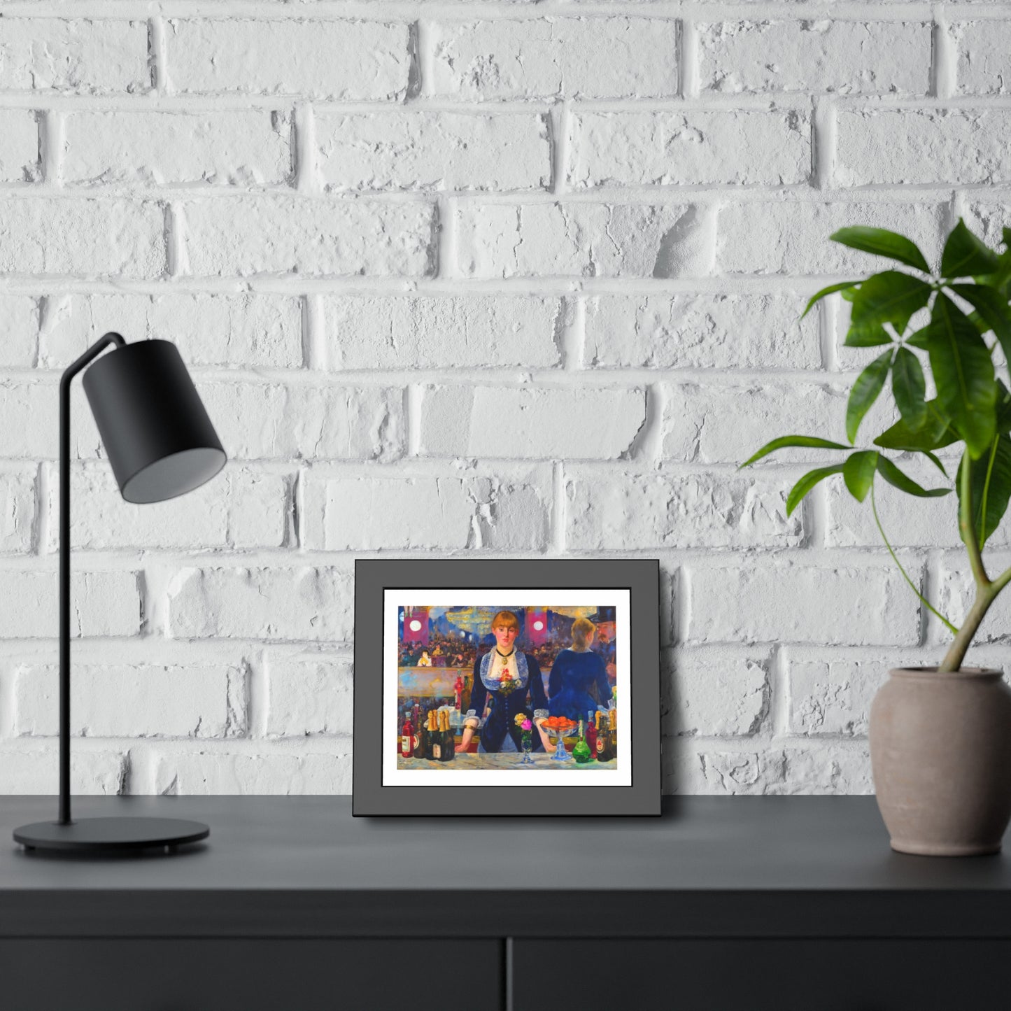Framed Art Poster — 'A Bar at the Folies‑Bergère' Vintage Impressionist Print