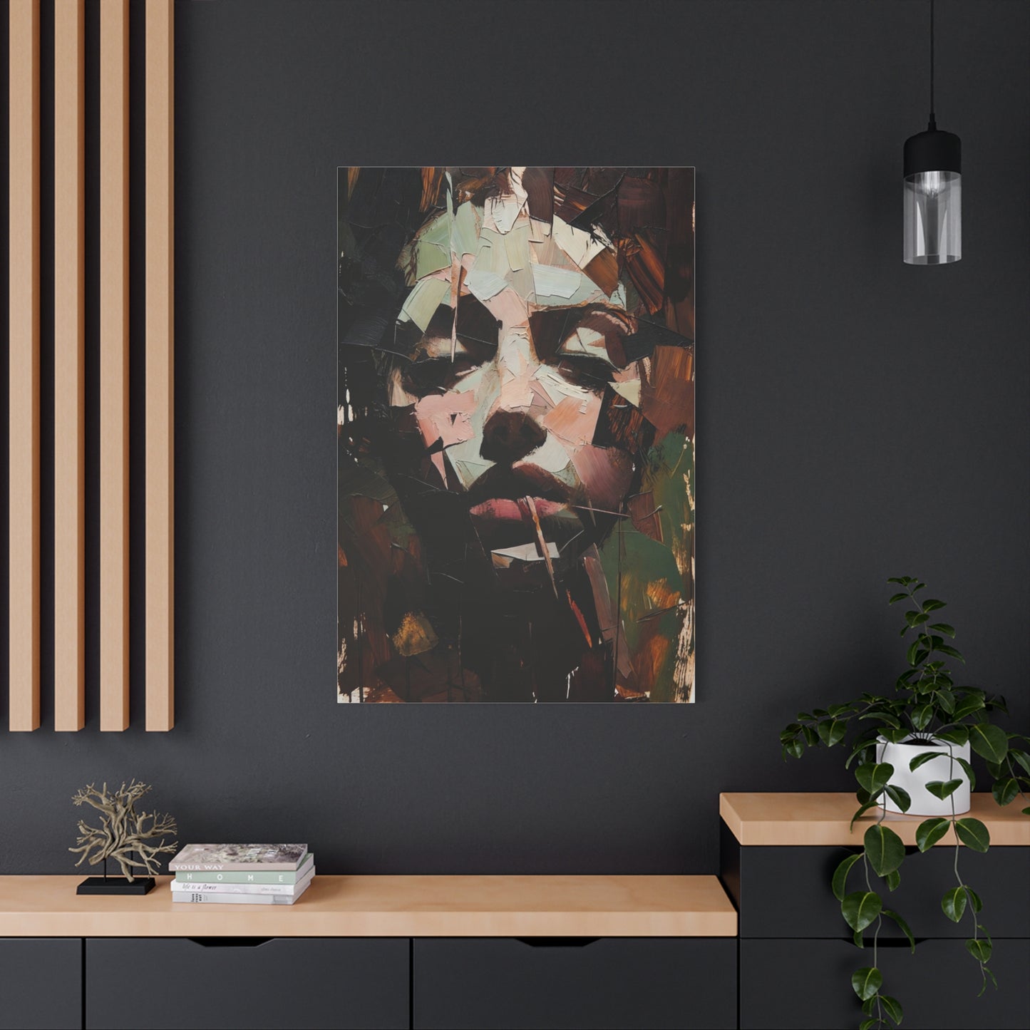 Abstract Portrait Matte Stretched Canvas (1.25") — Contemporary Textured Face Art