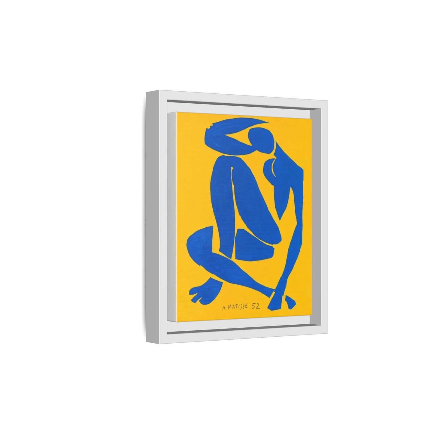 Abstract Blue Nude Matte Canvas Wall Art, Framed