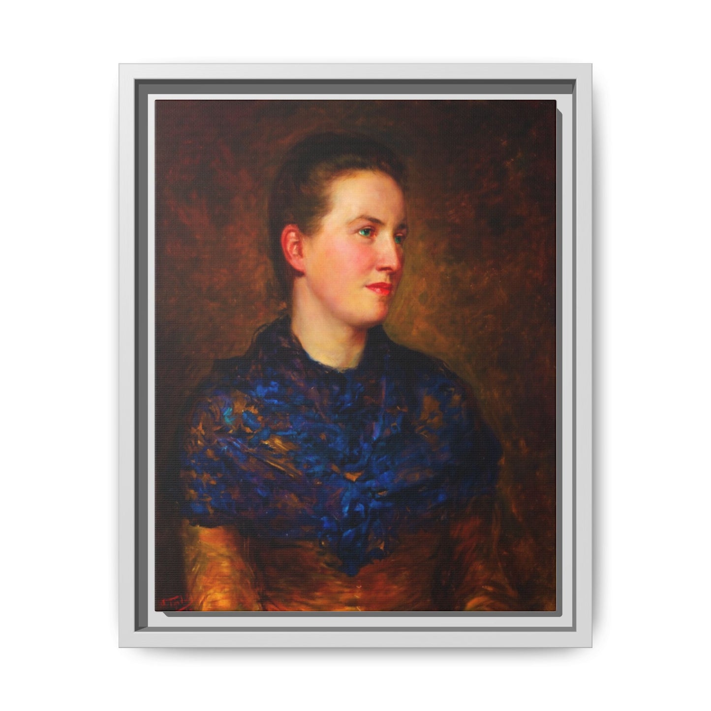 Framed Matte Canvas Portrait Print — Classic Victorian Woman Wall Art
