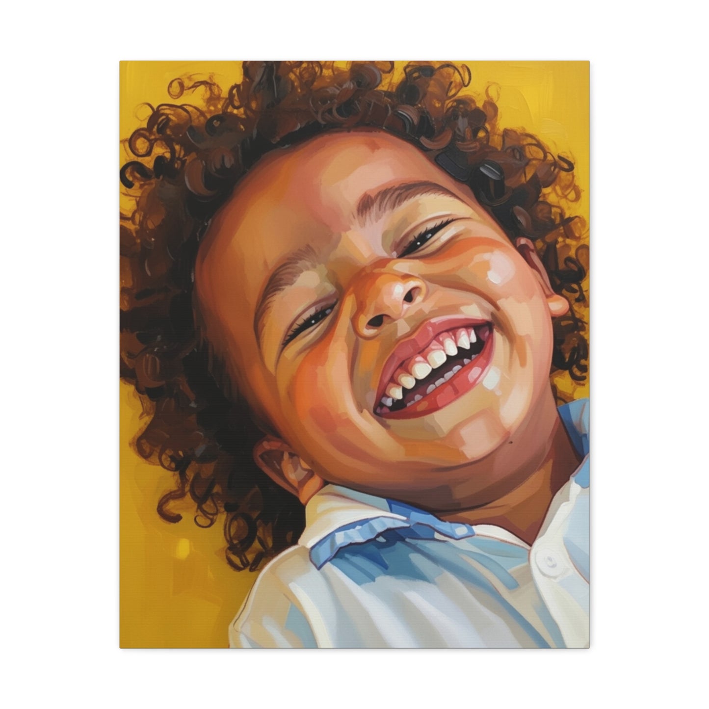 Joyful Child Portrait Canvas - Matte Stretched Wall Art