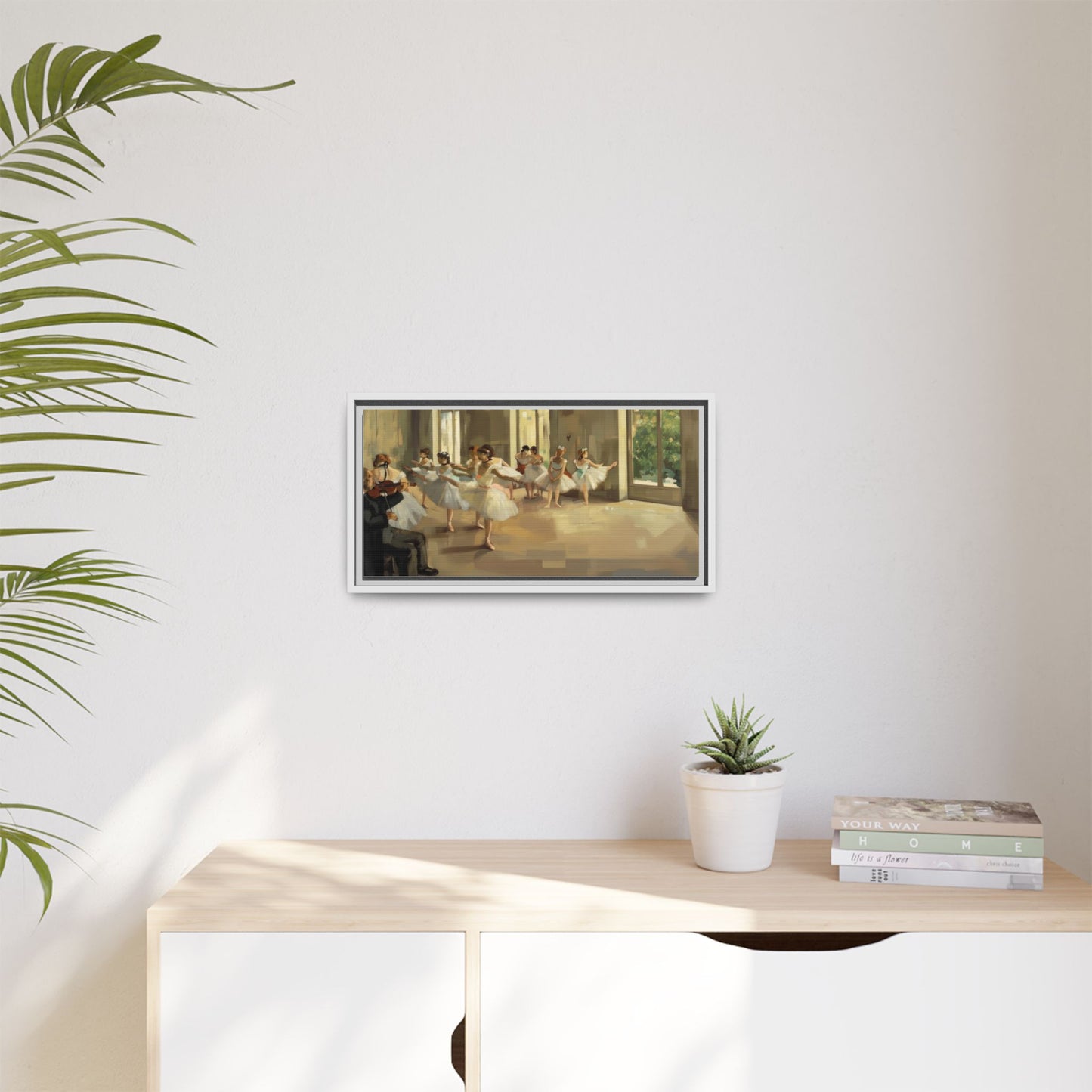 Framed Matte Canvas Print — Ballet Class Scene (Impressionist Dancers)