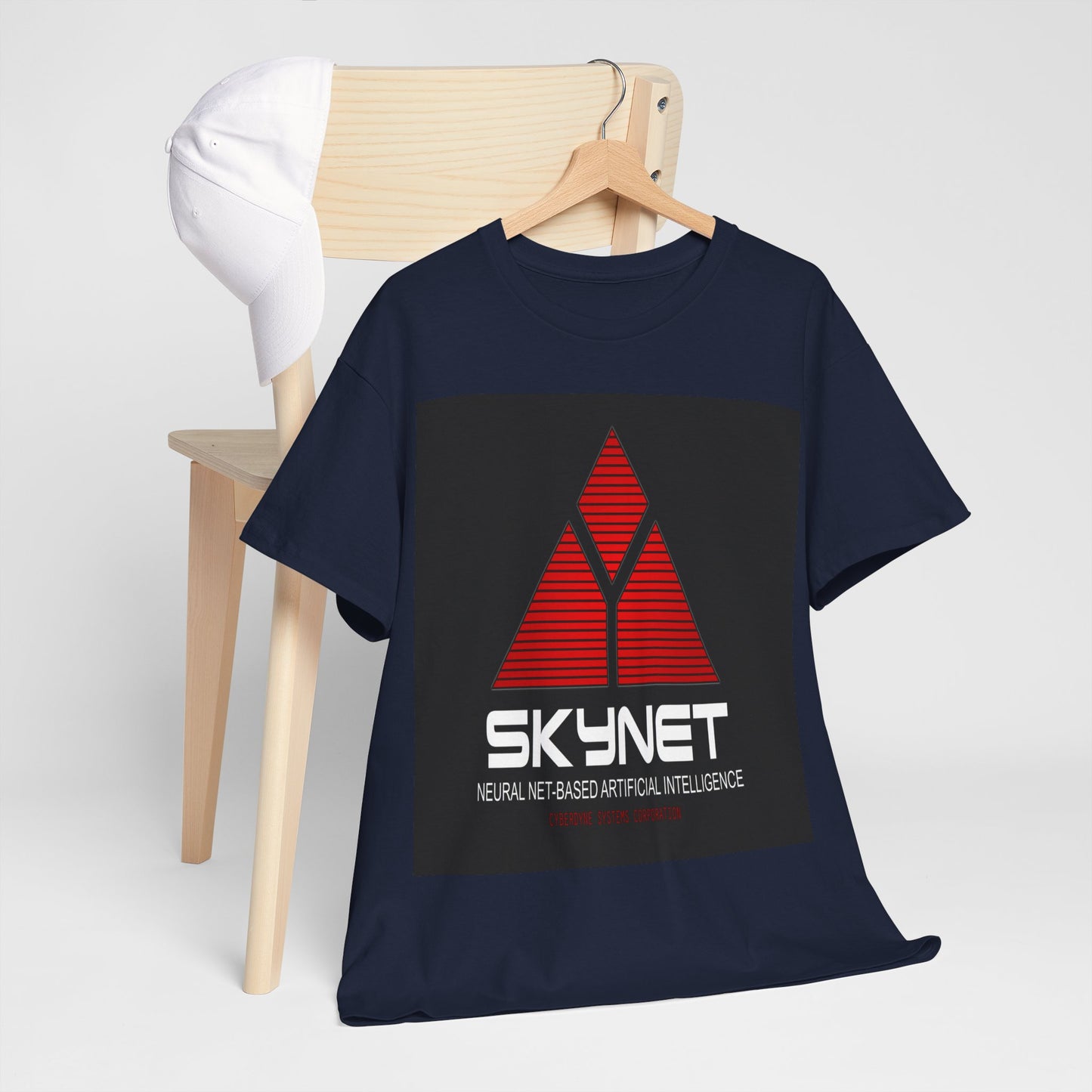 Skynet Logo Tee — Retro Red AI Graphic T-Shirt