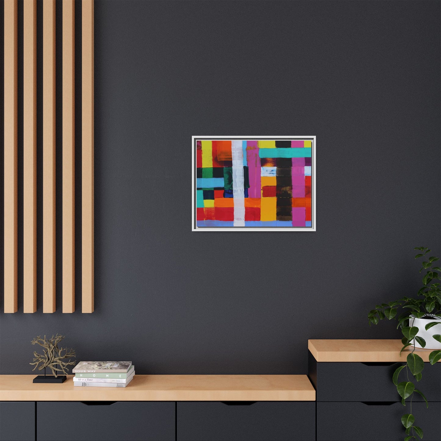 Farbfeld Malerei (Acryl) by Unknown Artist Matte Framed Canvas Wall Art Print