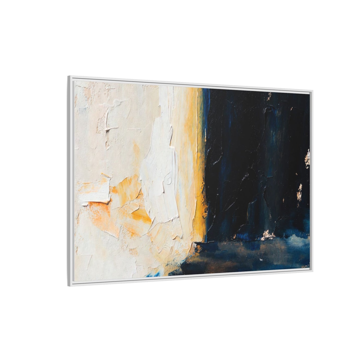 Abstract Coastal Texture Framed Canvas Art — Matte Multi-Color Wall Print