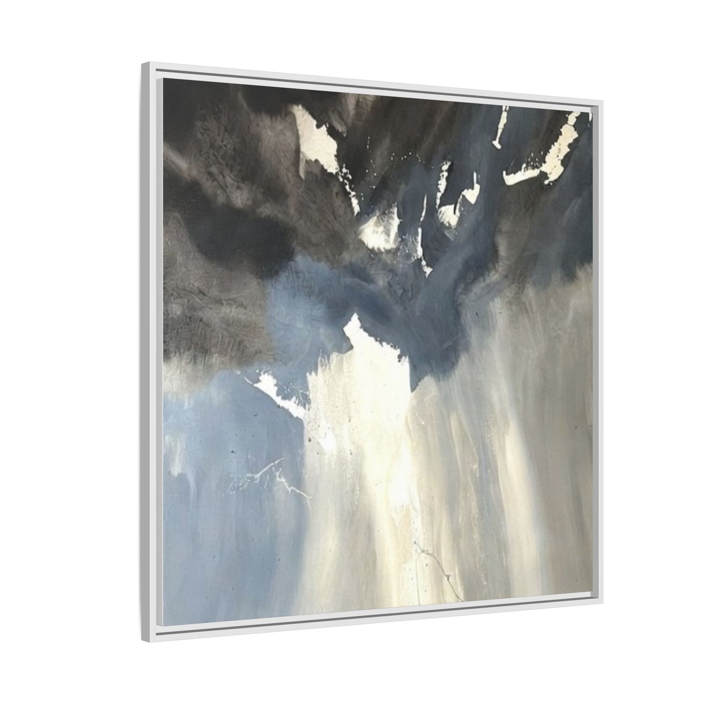 Framed Matte Canvas Art — Moody Abstract Sky Painting