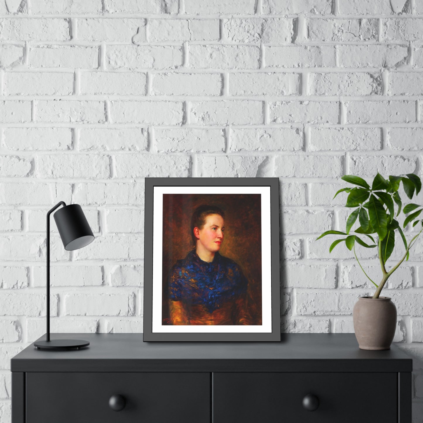 Framed Art Poster — Vintage Portrait Print in Black Frame
