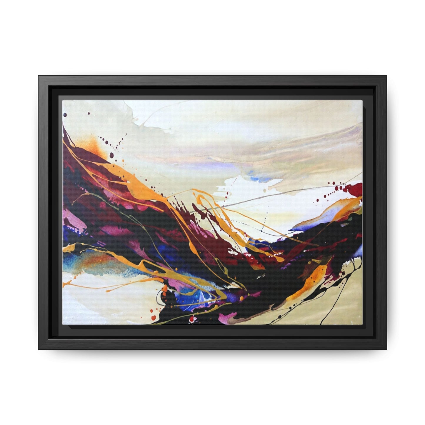 Abstract Flow Matte Canvas Framed Wall Art