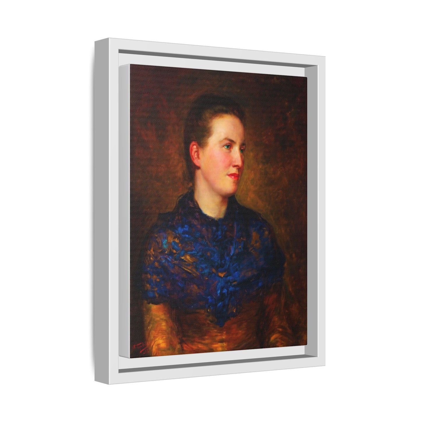 Framed Matte Canvas Portrait Print — Classic Victorian Woman Wall Art