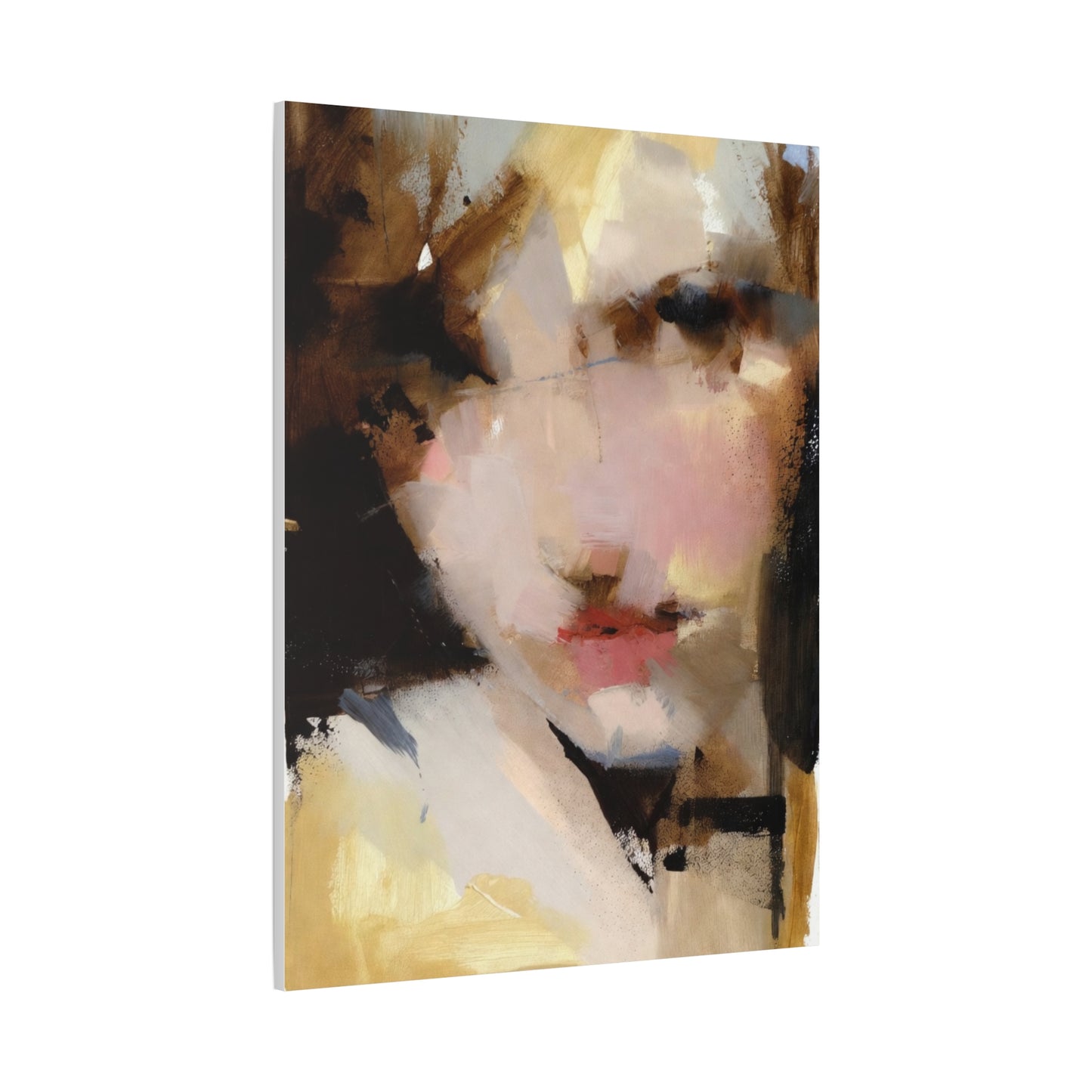 Abstract Portrait Matte Canvas Print — Modern Feminine Wall Art