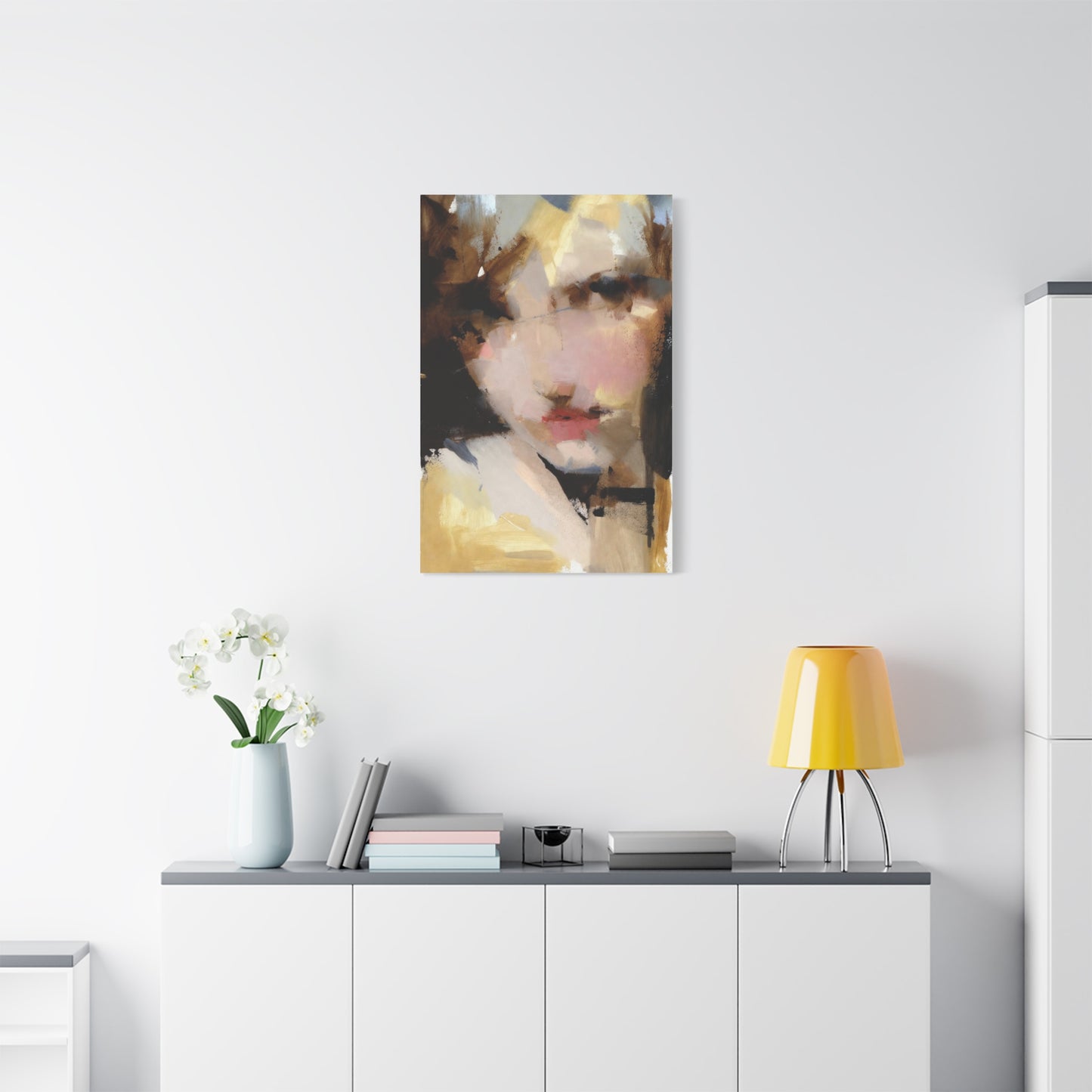 Abstract Portrait Matte Canvas Print — Modern Feminine Wall Art