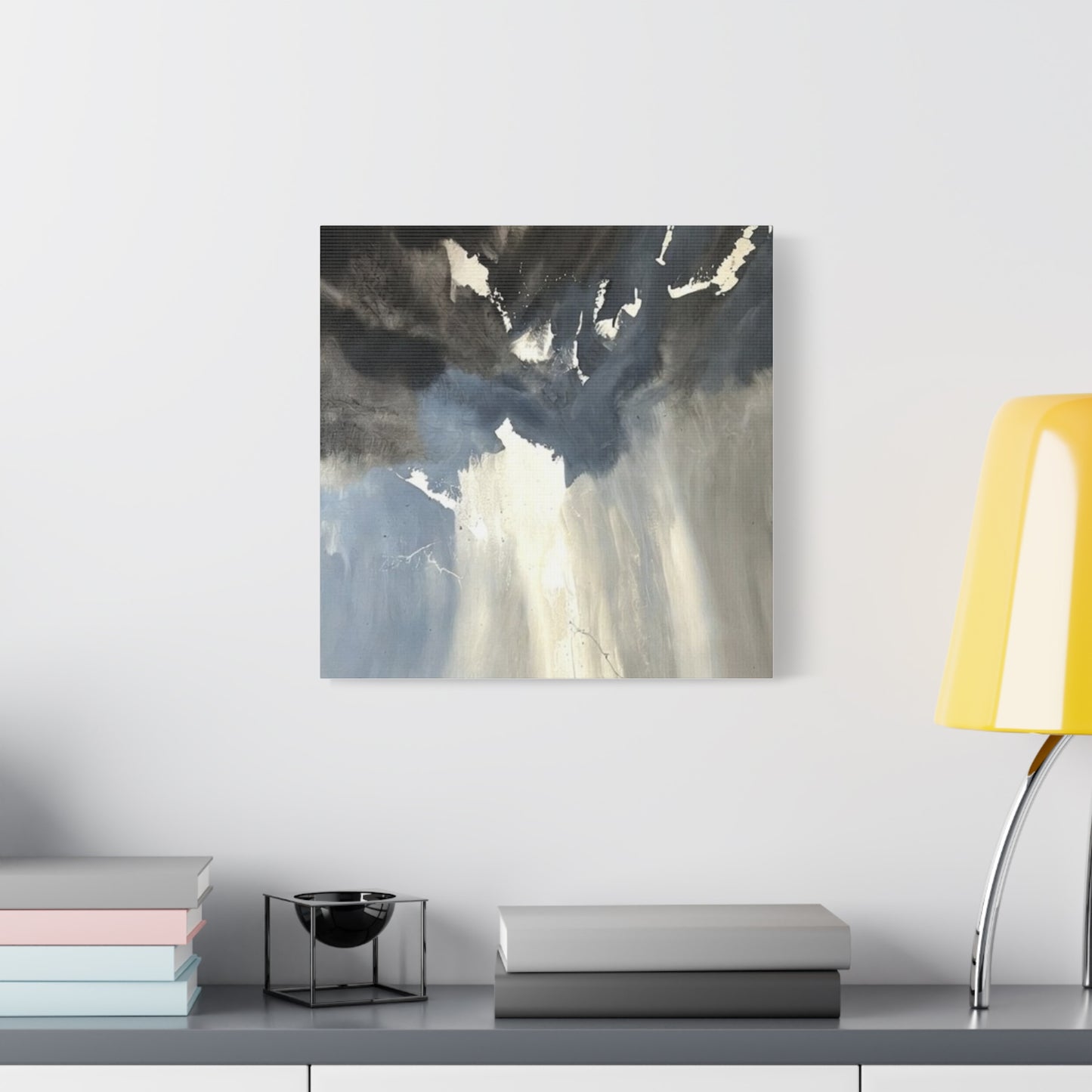 Abstract Storm Canvas Print — Dramatic Blue & Gray Matte Wall Art