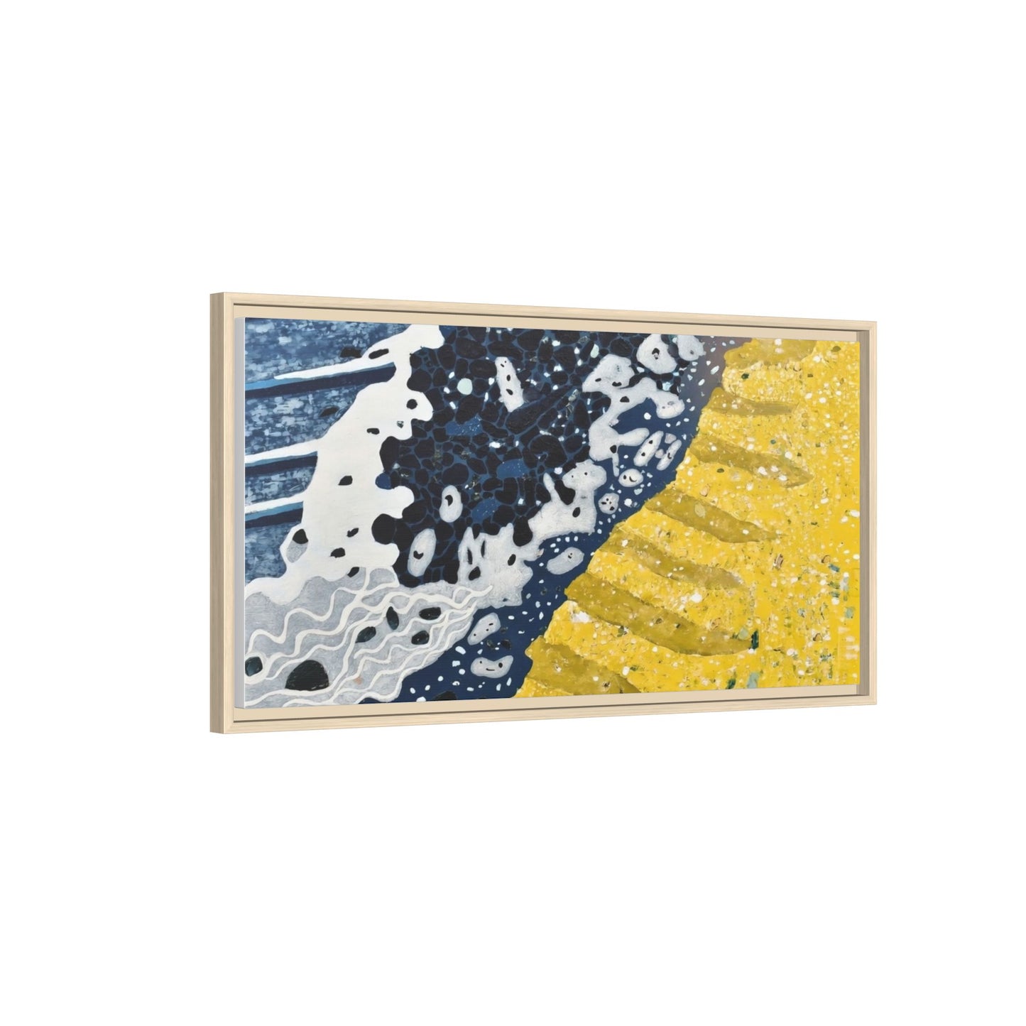 Framed Abstract Ocean & Sand Matte Canvas Print
