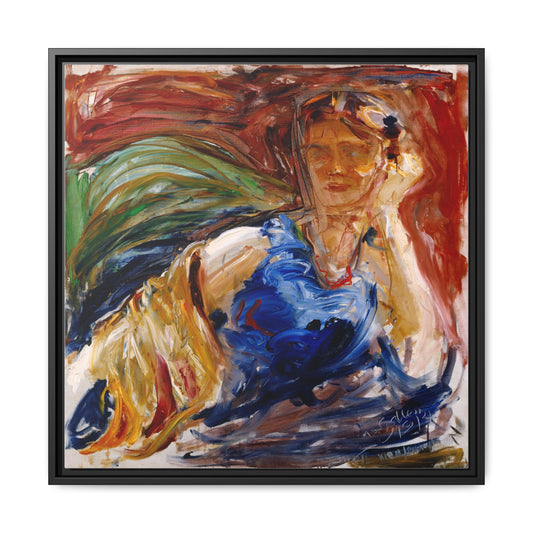 Portrait of hyllis Sjostrom by Akseli Gallen-Kallela Canvas Matte Framed Wall Art Print