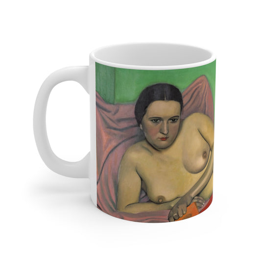 Nude Repose Art Mug — Vintage Figurative Painting 11oz Ceramic
