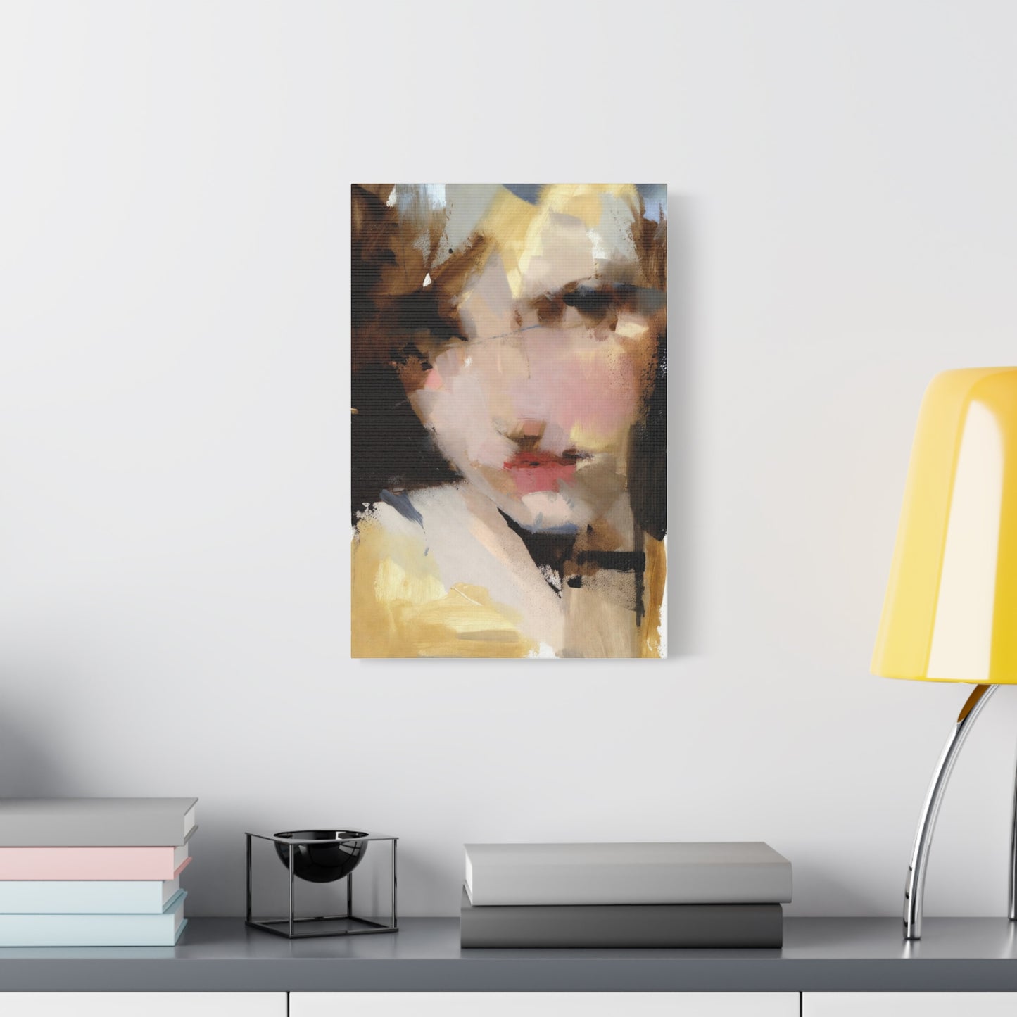 Abstract Portrait Matte Canvas Print — Modern Feminine Wall Art