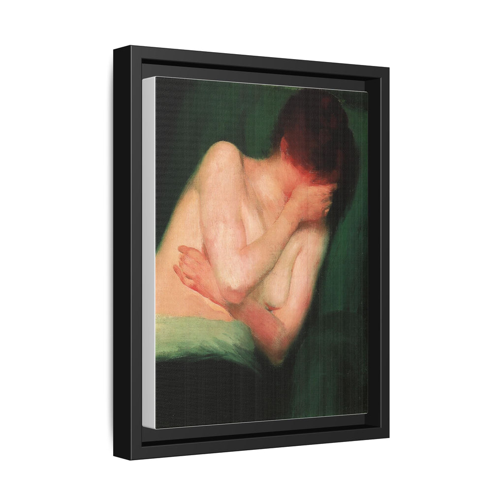 Female Nude by János Vaszary Framed Matte Canvas Wall Art Print