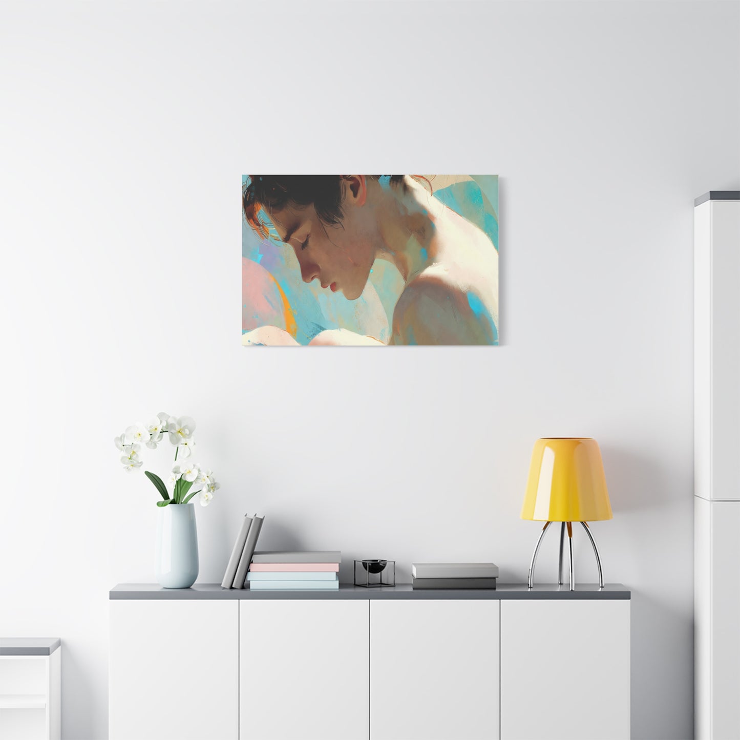 Dreamy Portrait Matte Canvas Print — Serene Female Profile Wall Art, Stretched 1.25"
