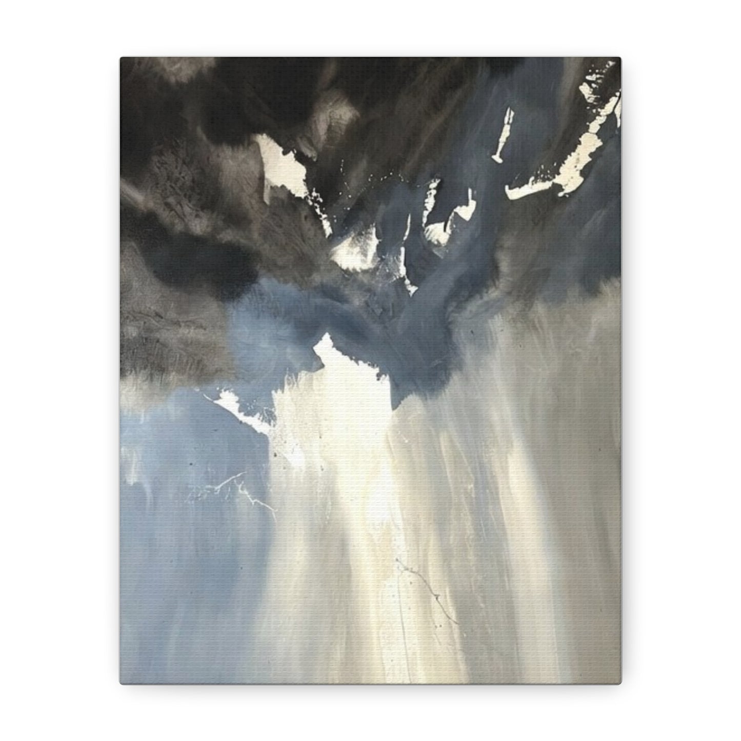 Abstract Storm Canvas Print — Dramatic Blue & Gray Matte Wall Art