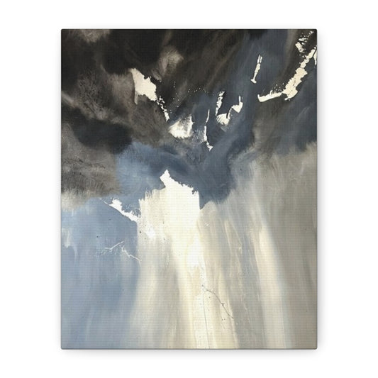 Abstract Storm Canvas Print — Dramatic Blue & Gray Matte Wall Art