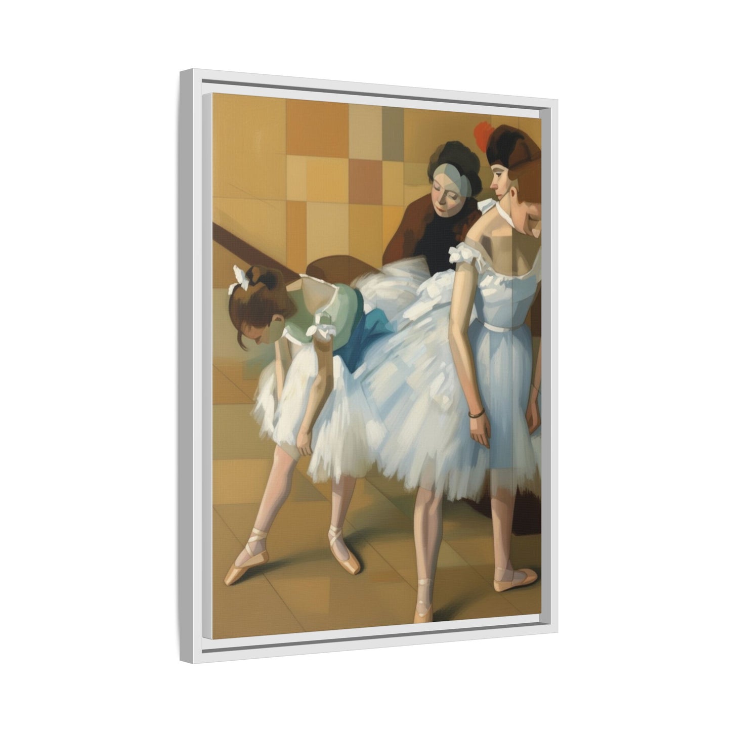 Ballet Dancers Matte Framed Canvas – Impressionist Dance Wall Art