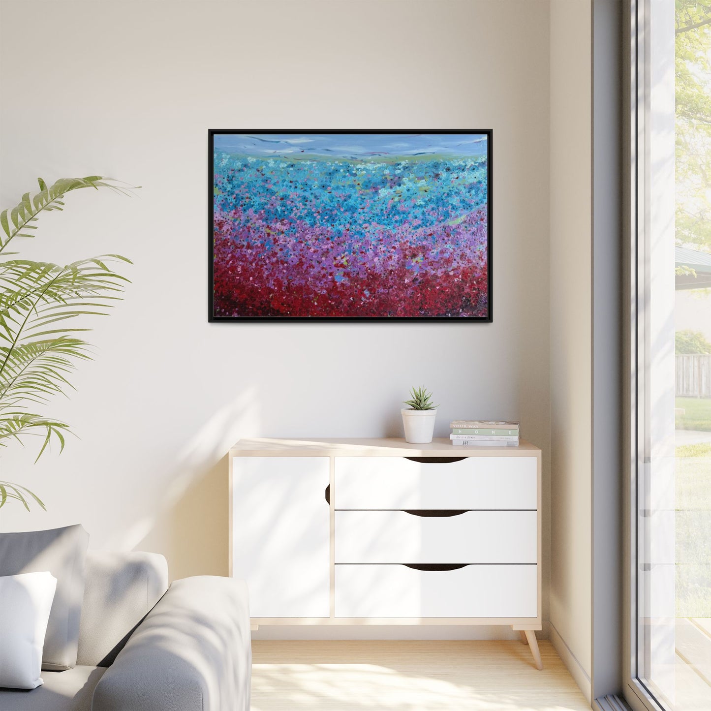 Bloom by Unknown Framed Matte Canvas Abstract Floral Field Wall Art
