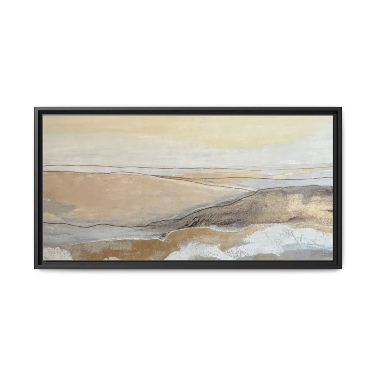 Framed Abstract Coastal Landscape Matte Canvas Wall Art