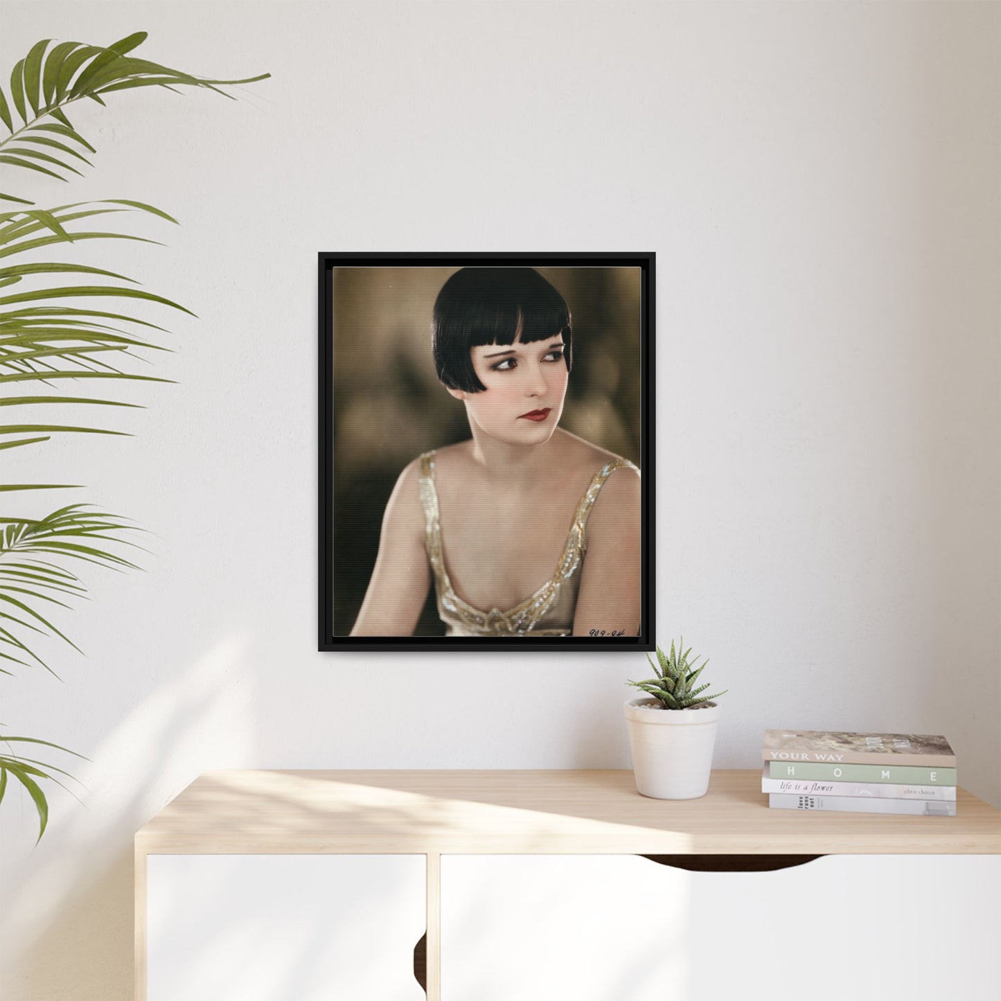 Vintage Louise Brooks Portrait Matte Canvas Framed Wall Art